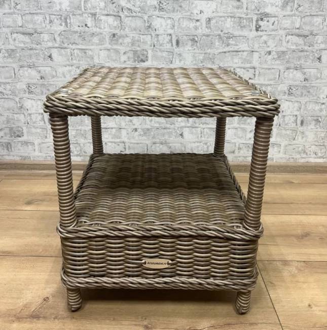 Столик журнальный из искусственного ротанга "BURSA", бежево-коричневый Столик журнальный из искусственного ротанга "BURSA", бежево-коричневый