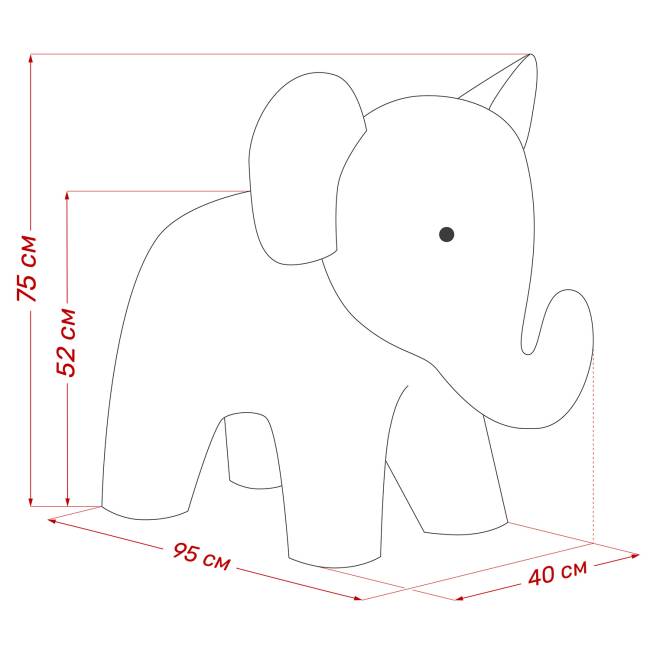 Пуф Leset Слон Премиум Omega 16, компаньон Omega 02