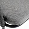 "Лион" стул плетеный из роупа, каркас из стали темно-серый (RAL7024) муар, роуп темно-серый круглый, ткань темно-серая 027