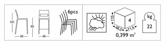 Стул полубарный пластиковый Scab Design, Diva Стул полубарный пластиковый Scab Design, Diva