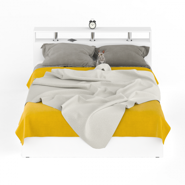 Кровать с ящиками Камелия 1600 цвет белый Кровать с ящиками Камелия 1600 цвет белый