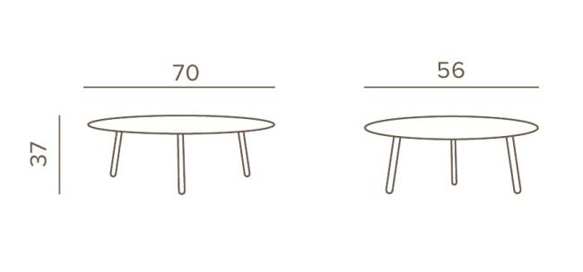 Столик металлический кофейный Island антрацит 700х560х370 мм