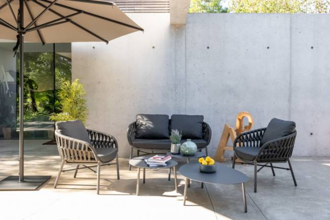 Столик металлический кофейный Island антрацит 700х560х370 мм