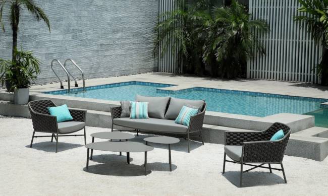 Столик металлический кофейный Island антрацит 700х560х370 мм