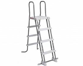Лестница для бассейнов до 122см, 3 ступеньки, с площадкой, с защитой