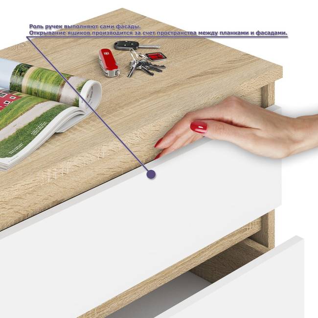 Тумба широкая Мори 900 и угловой стол компьютерный Мори правый цвет дуб сонома/белый