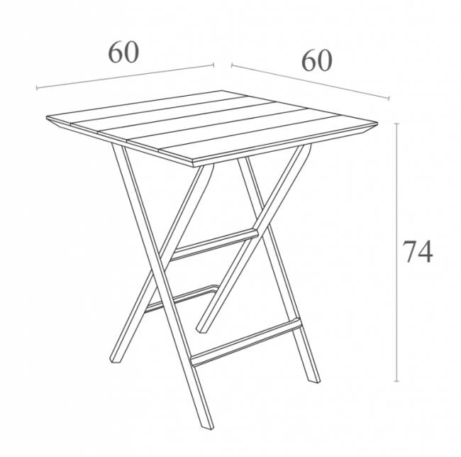 Стол пластиковый складной Helen Folding Table 60 черный 600х600х740 мм Стол пластиковый складной Helen Folding Table 60 черный 600х600х740 мм