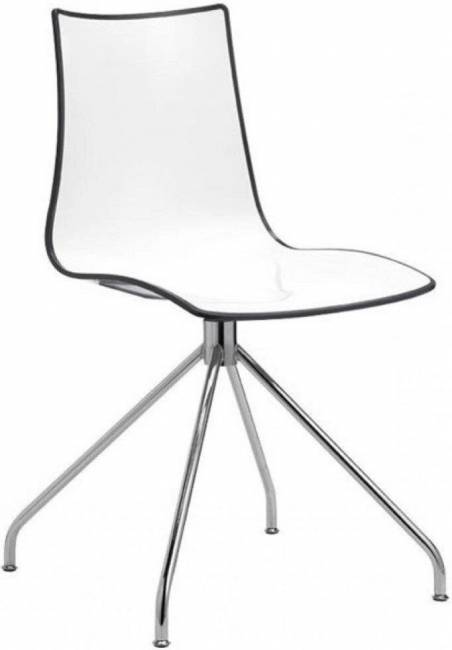 Стул пластиковый Zebra Bicolore хром, белый, антрацит 460х530х830 мм