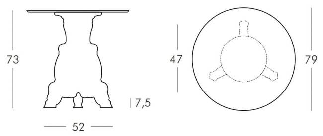 Стол из HPL пластика Lord Of Love Standard молочный белый, белый Ø790х730 мм