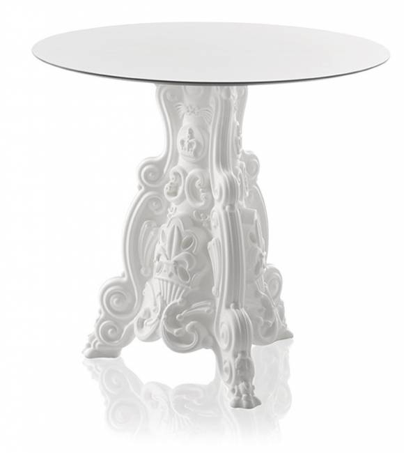 Стол из HPL пластика Lord Of Love Standard молочный белый, белый Ø790х730 мм