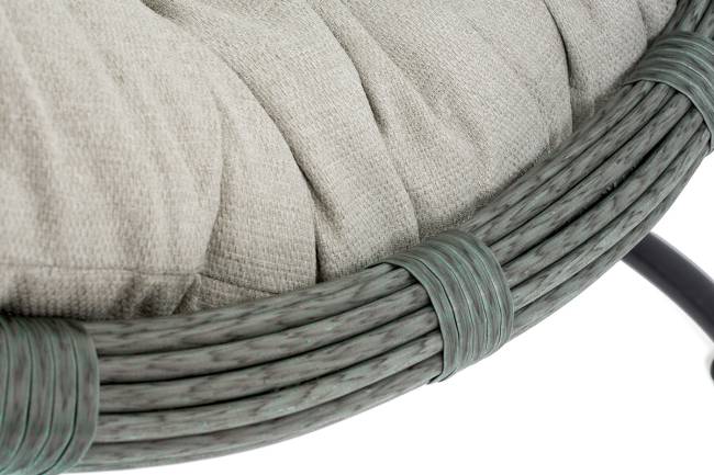 "Венеция" подвесное кресло-кокон из искусственного ротанга, цвет серый с бежевой подушкой "Венеция" подвесное кресло-кокон из искусственного ротанга, цвет серый с бежевой подушкой