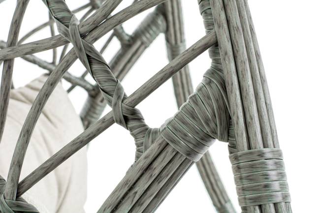 "Венеция" подвесное кресло-кокон из искусственного ротанга, цвет серый с бежевой подушкой "Венеция" подвесное кресло-кокон из искусственного ротанга, цвет серый с бежевой подушкой