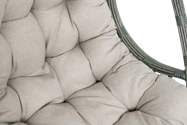 "Венеция" подвесное кресло-кокон из искусственного ротанга, цвет серый с бежевой подушкой "Венеция" подвесное кресло-кокон из искусственного ротанга, цвет серый с бежевой подушкой