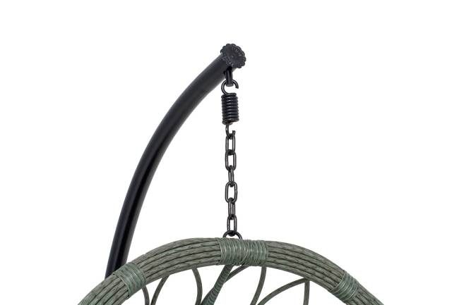 "Венеция" подвесное кресло-кокон из искусственного ротанга, цвет серый с бежевой подушкой "Венеция" подвесное кресло-кокон из искусственного ротанга, цвет серый с бежевой подушкой