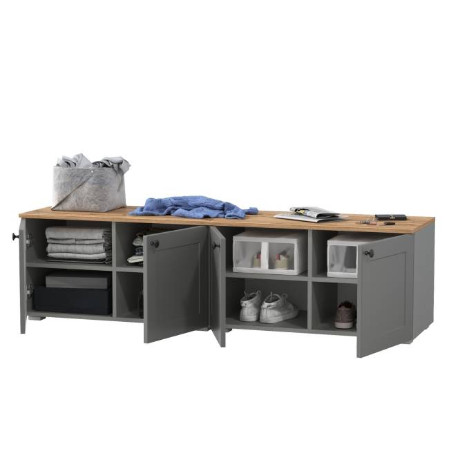 Две тумбы Остин 13.257 цвет цвет серый графит/дуб крафт золотой Две тумбы Остин 13.257 цвет цвет серый графит/дуб крафт золотой