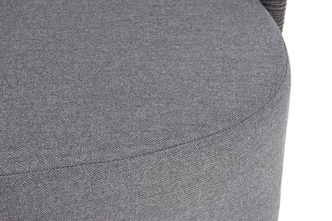 "Верона" кресло плетеное из роупа, каркас алюминий темно-серый (RAL7024) муар, роуп темно-серый круглый, ткань темно-серая 027