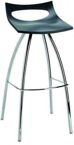 Стул барный пластиковый Diablito хром, антрацит 420х500х970 мм