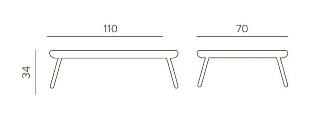 Столик металлический кофейный Jolly синий 1100х700х340 мм