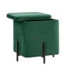 Пуф Грейс квардрат с ящиком велюр зелёный