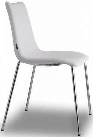 Стул с обивкой Zebra Pop 4 legs хром, белый 540х520х810 мм