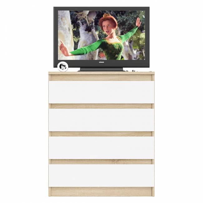 Комод четыре ящика Мори МК800.4 цвет дуб сонома/белый